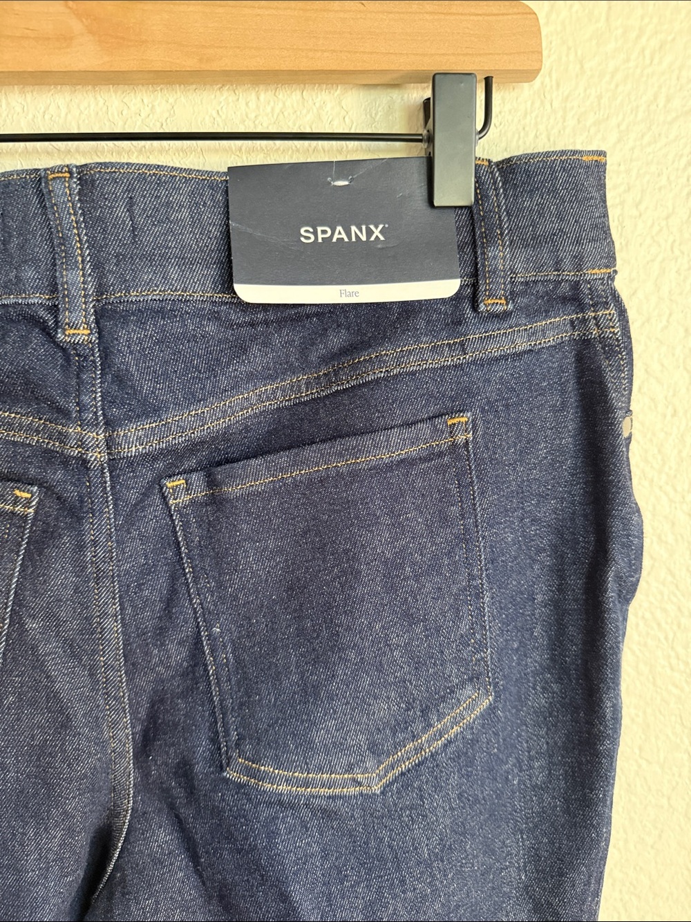 SPANX Dark Raw Indigo Pull On Flare Jeans - Picture 5 of 9